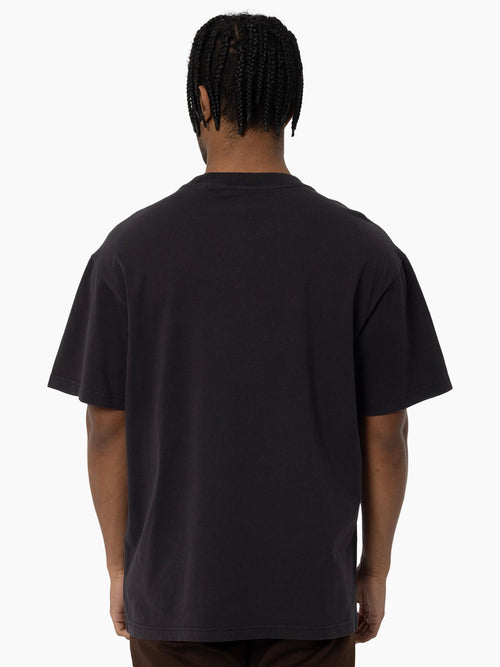 Back view of Jayson Tatum Big Head Tee in vintage black featuring a relaxed fit.