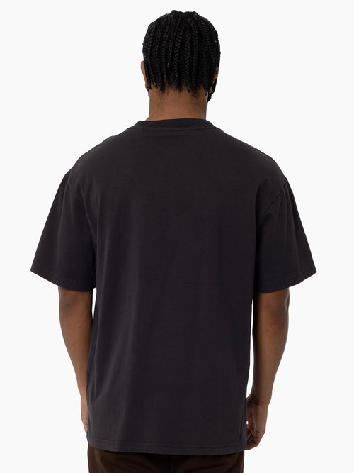 Back view of Shai Gilgeous-Alexander Big Head Tee in vintage black featuring a relaxed fit.
